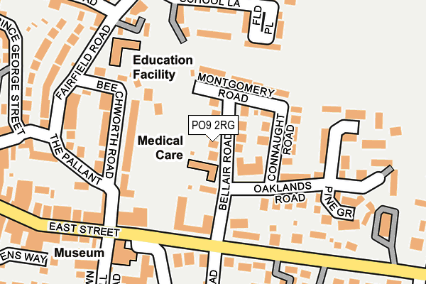 PO9 2RG map - OS OpenMap – Local (Ordnance Survey)