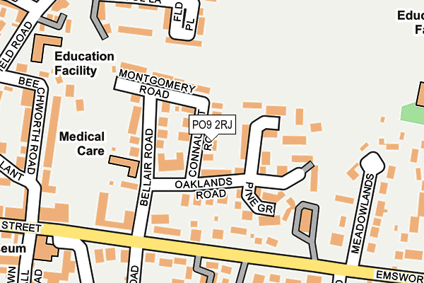 PO9 2RJ map - OS OpenMap – Local (Ordnance Survey)