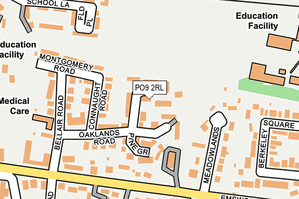 PO9 2RL map - OS OpenMap – Local (Ordnance Survey)