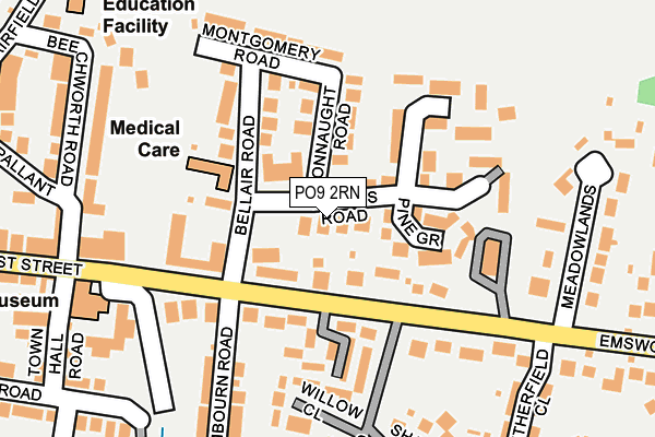PO9 2RN map - OS OpenMap – Local (Ordnance Survey)