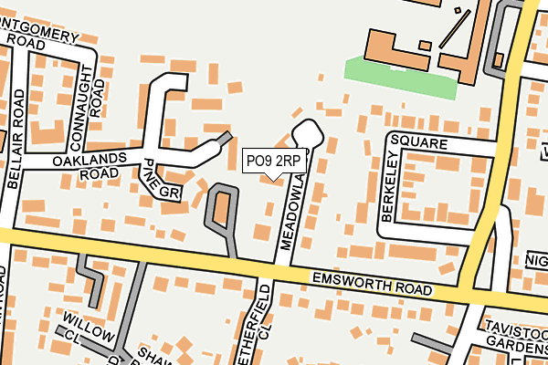 PO9 2RP map - OS OpenMap – Local (Ordnance Survey)