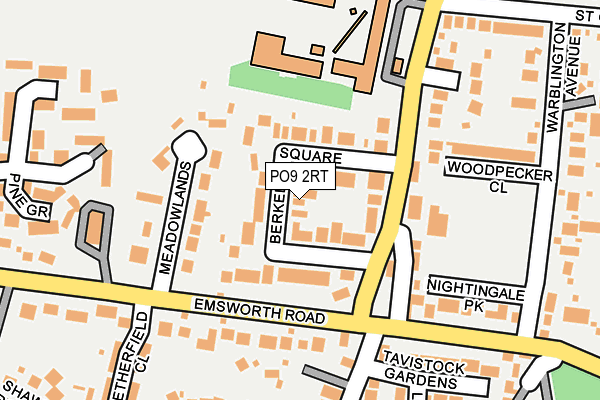 PO9 2RT map - OS OpenMap – Local (Ordnance Survey)