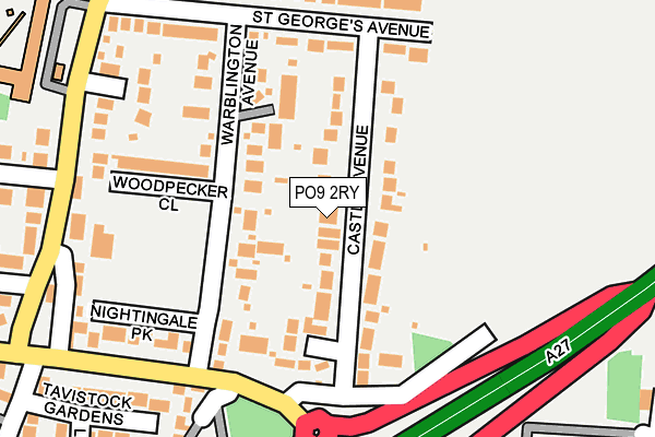 PO9 2RY map - OS OpenMap – Local (Ordnance Survey)