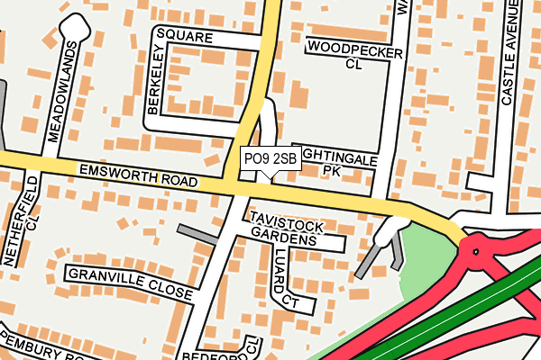 PO9 2SB map - OS OpenMap – Local (Ordnance Survey)