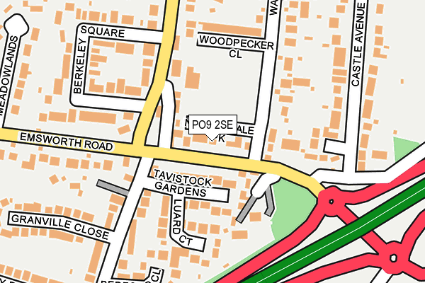 PO9 2SE map - OS OpenMap – Local (Ordnance Survey)