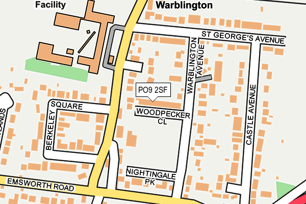 PO9 2SF map - OS OpenMap – Local (Ordnance Survey)