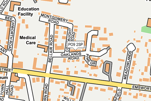 PO9 2SP map - OS OpenMap – Local (Ordnance Survey)