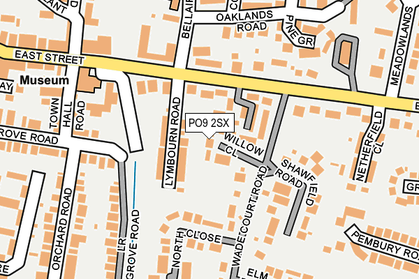 PO9 2SX map - OS OpenMap – Local (Ordnance Survey)