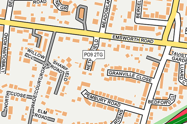 PO9 2TG map - OS OpenMap – Local (Ordnance Survey)