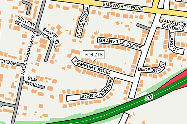 PO9 2TS map - OS OpenMap – Local (Ordnance Survey)