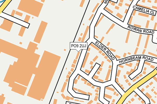 PO9 2UJ map - OS OpenMap – Local (Ordnance Survey)