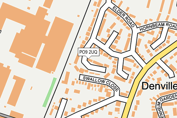 PO9 2UQ map - OS OpenMap – Local (Ordnance Survey)