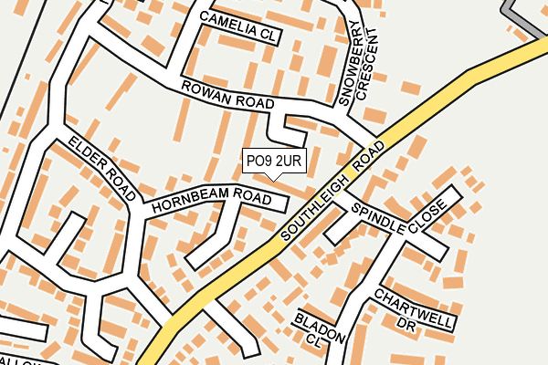 PO9 2UR map - OS OpenMap – Local (Ordnance Survey)