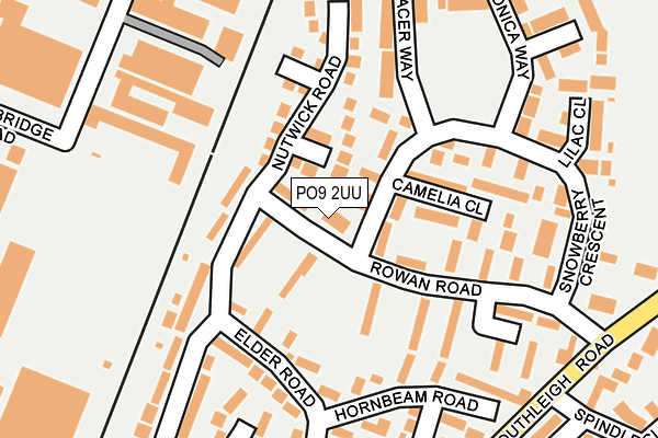 PO9 2UU map - OS OpenMap – Local (Ordnance Survey)