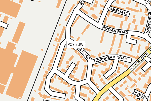 PO9 2UW map - OS OpenMap – Local (Ordnance Survey)