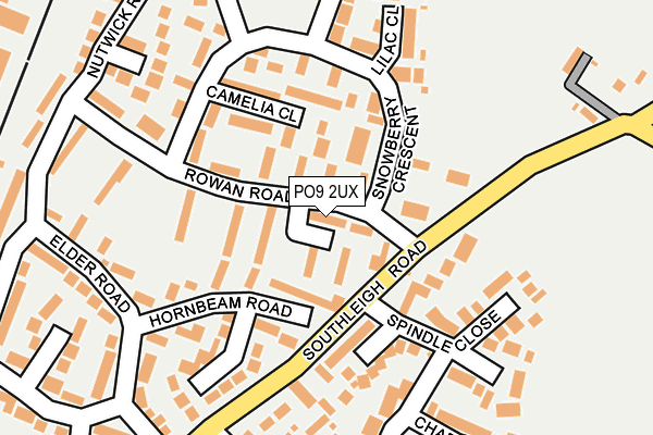 PO9 2UX map - OS OpenMap – Local (Ordnance Survey)