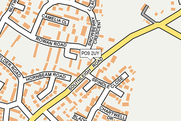 PO9 2UY map - OS OpenMap – Local (Ordnance Survey)