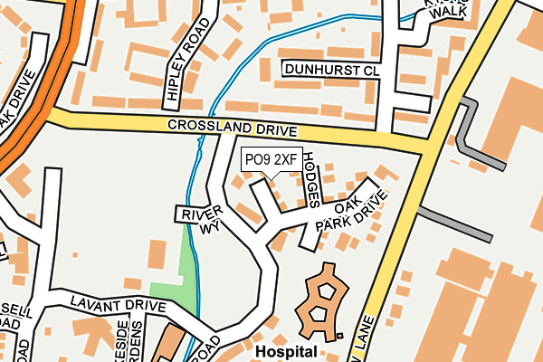 PO9 2XF map - OS OpenMap – Local (Ordnance Survey)