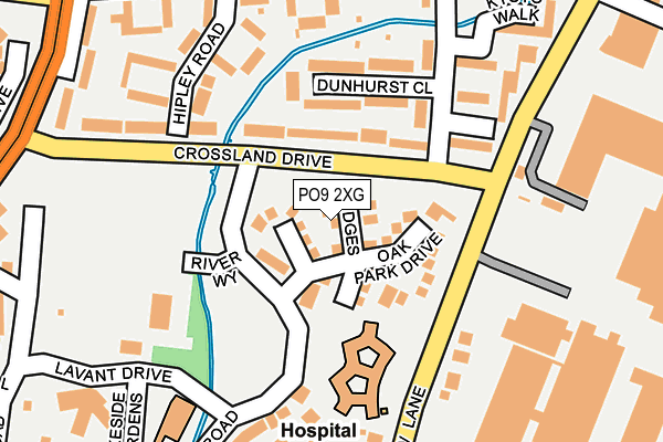 PO9 2XG map - OS OpenMap – Local (Ordnance Survey)