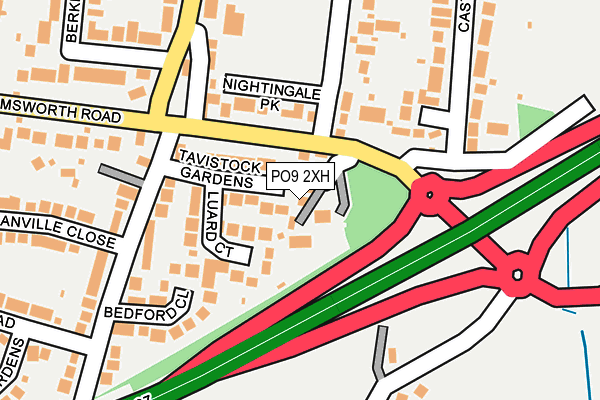 PO9 2XH map - OS OpenMap – Local (Ordnance Survey)