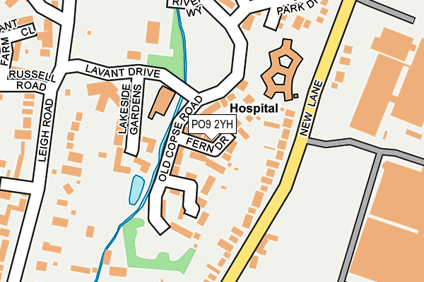 PO9 2YH map - OS OpenMap – Local (Ordnance Survey)