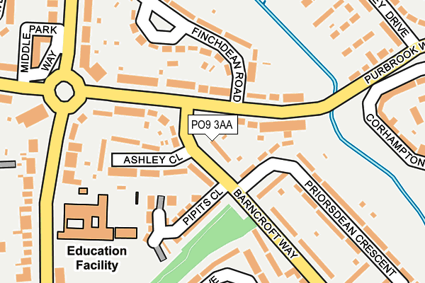 PO9 3AA map - OS OpenMap – Local (Ordnance Survey)