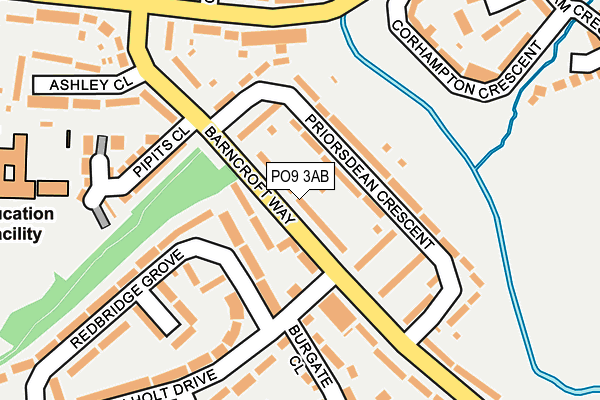PO9 3AB map - OS OpenMap – Local (Ordnance Survey)