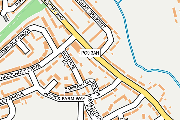 PO9 3AH map - OS OpenMap – Local (Ordnance Survey)