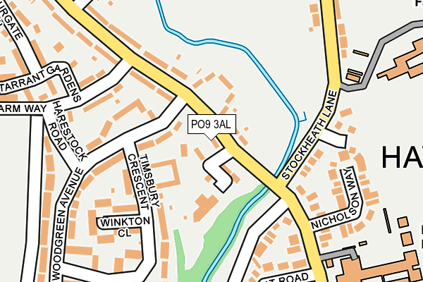 PO9 3AL map - OS OpenMap – Local (Ordnance Survey)