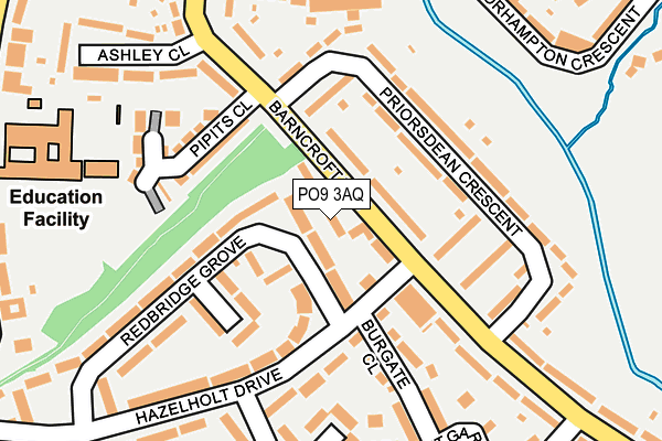 PO9 3AQ map - OS OpenMap – Local (Ordnance Survey)