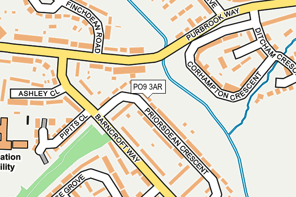 PO9 3AR map - OS OpenMap – Local (Ordnance Survey)