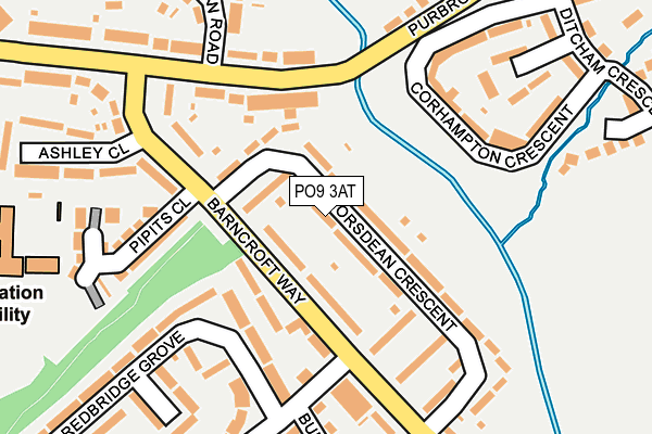 PO9 3AT map - OS OpenMap – Local (Ordnance Survey)