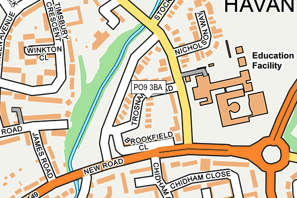 PO9 3BA map - OS OpenMap – Local (Ordnance Survey)