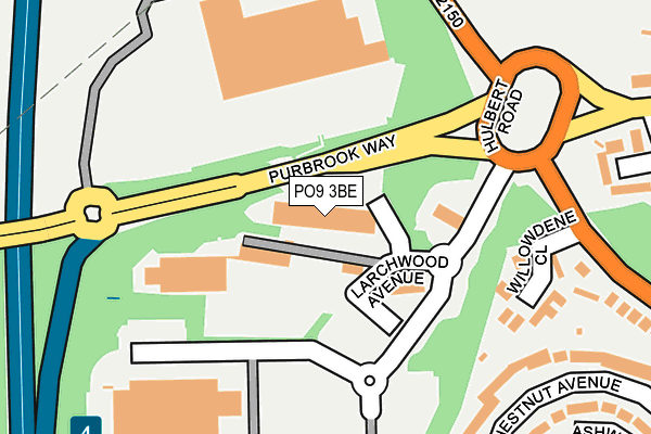 PO9 3BE map - OS OpenMap – Local (Ordnance Survey)