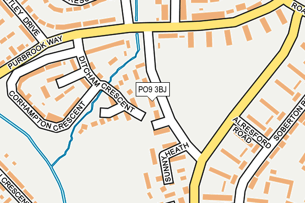 PO9 3BJ map - OS OpenMap – Local (Ordnance Survey)