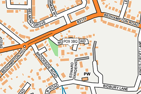PO9 3BQ map - OS OpenMap – Local (Ordnance Survey)