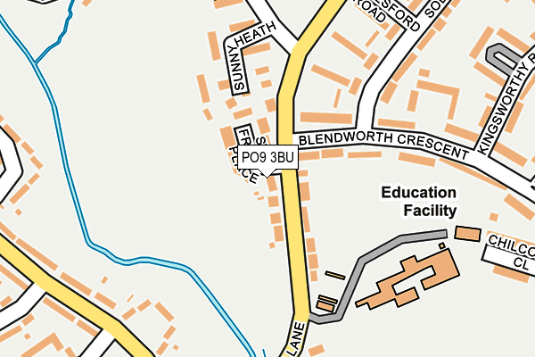 PO9 3BU map - OS OpenMap – Local (Ordnance Survey)