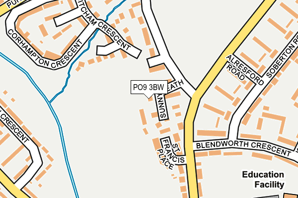 PO9 3BW map - OS OpenMap – Local (Ordnance Survey)