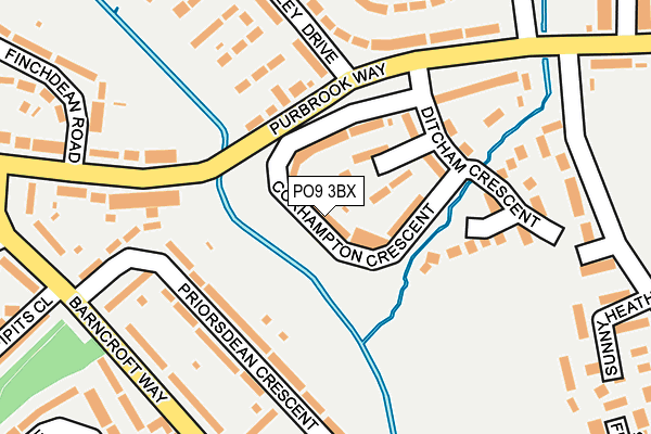 PO9 3BX map - OS OpenMap – Local (Ordnance Survey)