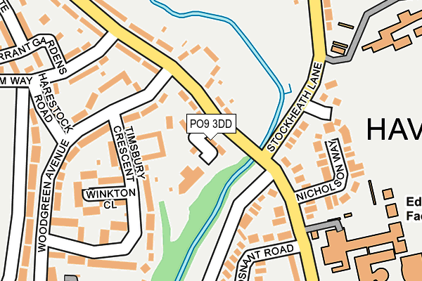 PO9 3DD map - OS OpenMap – Local (Ordnance Survey)