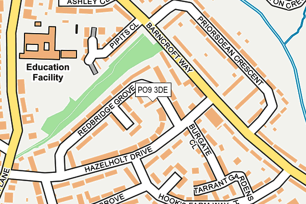 PO9 3DE map - OS OpenMap – Local (Ordnance Survey)