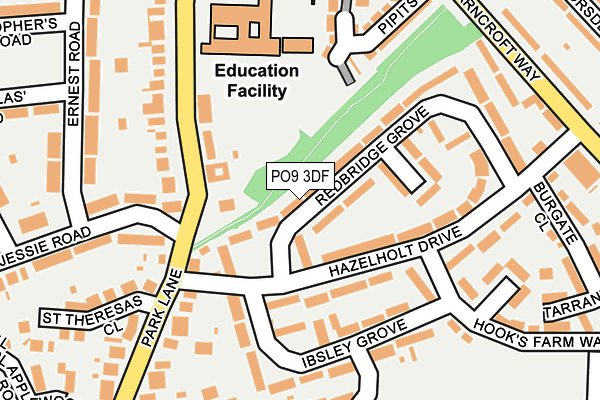 PO9 3DF map - OS OpenMap – Local (Ordnance Survey)