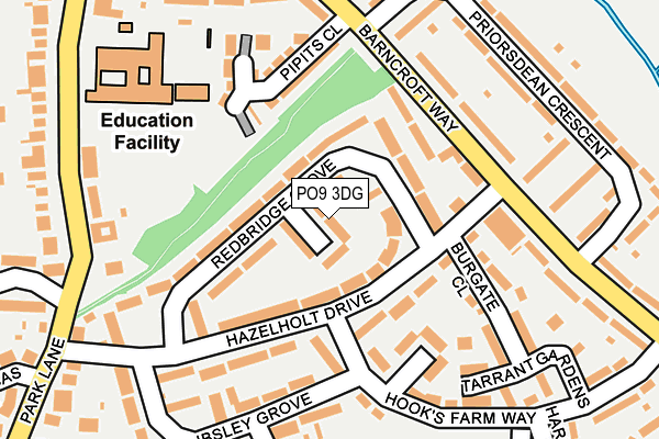 PO9 3DG map - OS OpenMap – Local (Ordnance Survey)