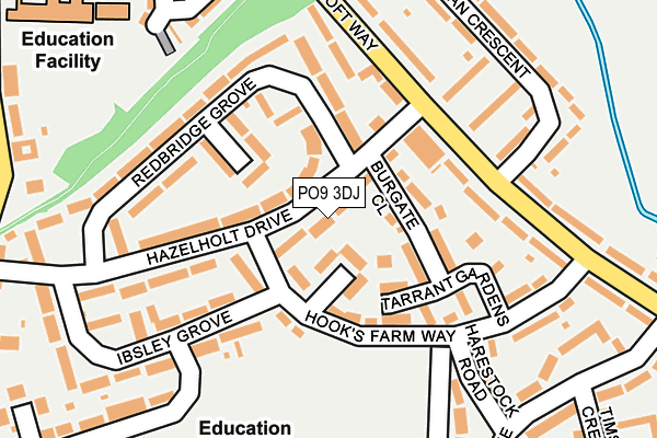 PO9 3DJ map - OS OpenMap – Local (Ordnance Survey)