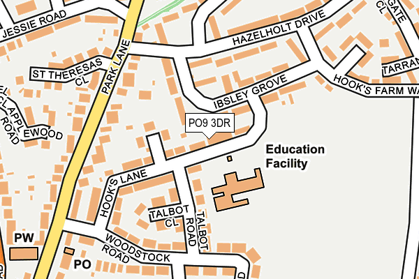 PO9 3DR map - OS OpenMap – Local (Ordnance Survey)