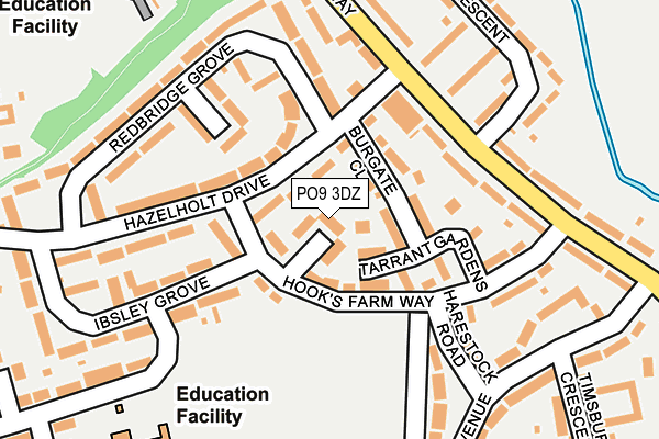 PO9 3DZ map - OS OpenMap – Local (Ordnance Survey)
