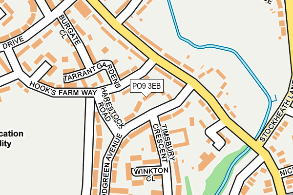 PO9 3EB map - OS OpenMap – Local (Ordnance Survey)
