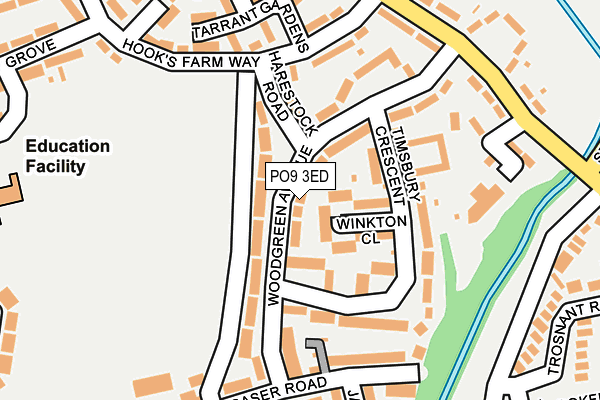 PO9 3ED map - OS OpenMap – Local (Ordnance Survey)