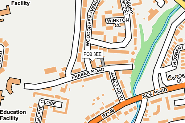 PO9 3EE map - OS OpenMap – Local (Ordnance Survey)