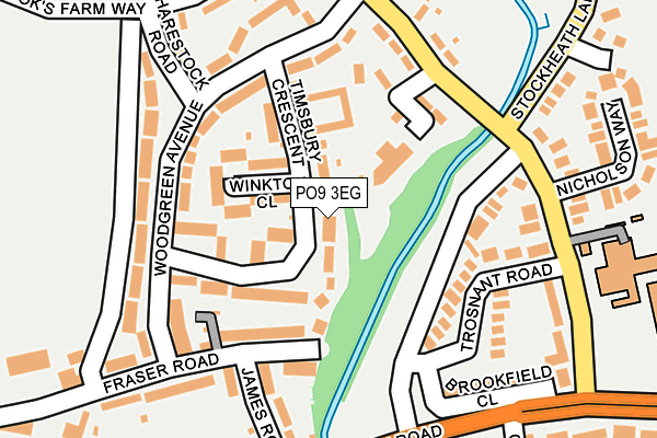 PO9 3EG map - OS OpenMap – Local (Ordnance Survey)